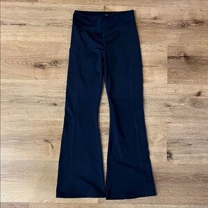 Girls Abercrombie High-Waist Flared Active Pants - Navy